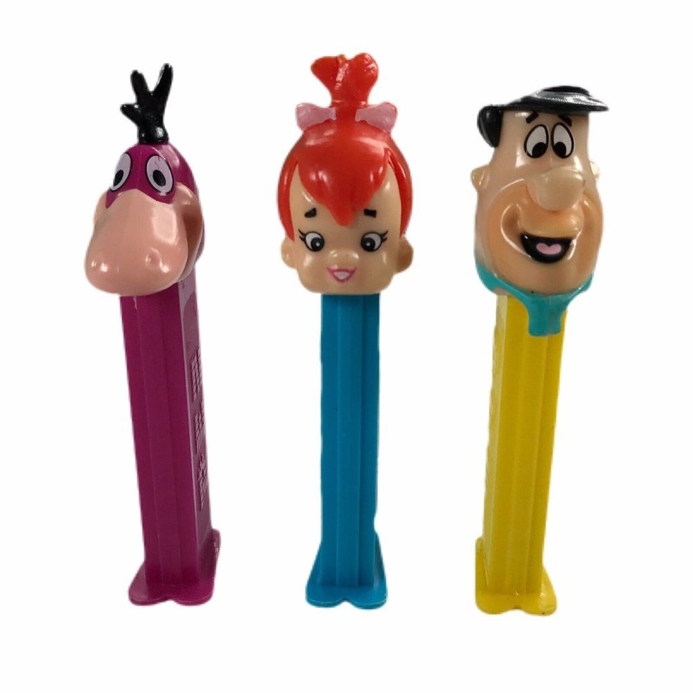 Pez Dispensers Flintstones 1993 Fred Pebbles Dino Cartoon Candy Vintage